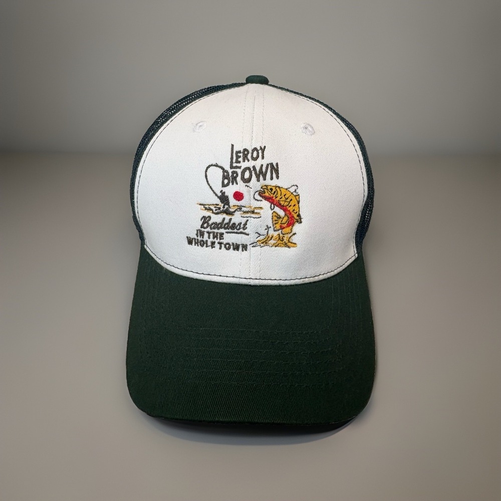 The Classics Leroy Brown Trucker Hat Mesh Back Adjustable Snapback Green/White